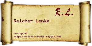 Reicher Lenke névjegykártya